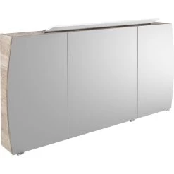 Armoire De Toilette Lumineuse L. 140 Cm, Imitation ChĂŞne Image