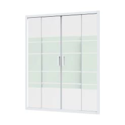 Porte De Douche Coulissante 160 Cm, Sérigraphié, Charm