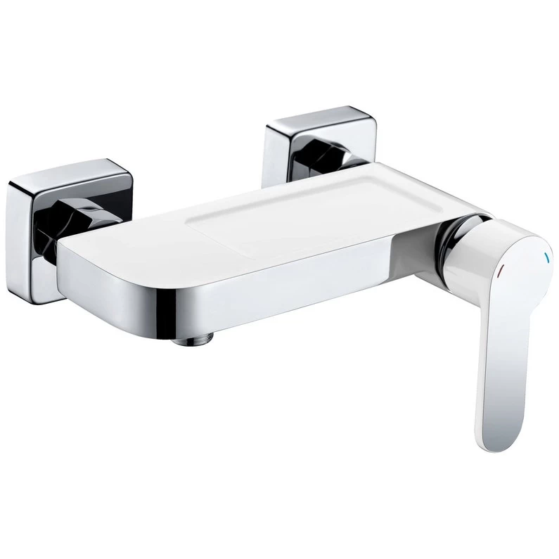 Mitigeur Mécanique Douche Chromeblanc Brillant, ROUSSEAU 1 Mitigeur Mécanique Douche Chromeblanc Brillant, ROUSSEAU