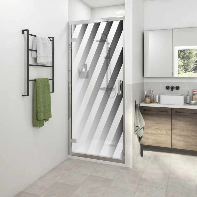 Sticker Paroi De Douche 100x200cm Oblique Noire, PLAGE 1 Sticker Paroi De Douche 100x200cm Oblique Noire, PLAGE