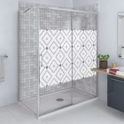 Sticker Paroi De Douche 100x100cm Forenza Gris, PLAGE