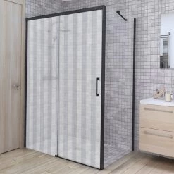 Sticker Paroi De Douche 100x200cm Bayadère Gris, PLAGE