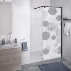 Sticker Paroi De Douche 100x200cm Disque Gris Clair, PLAGE