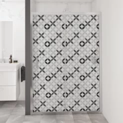 Sticker Paroi De Douche 100x200cm Céramique Gris, PLAGE