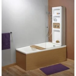 Baignoire Asymétrique L.160x L.90 Cm Blanc, SUCAL Twineo Prime