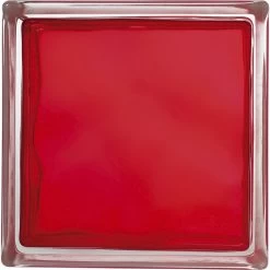 Brique De Verre, Rouge Ondulé Brillant