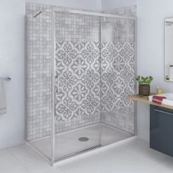 Sticker Paroi De Douche 100x100cm Gualdo Gris, PLAGE