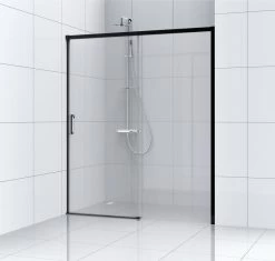 Porte De Douche Coulissante L. 100 Cm, Verre Transparent, Remix