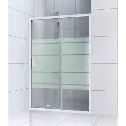 Porte De Douche Coulissante 120 Cm, Sérigraphié, Charm