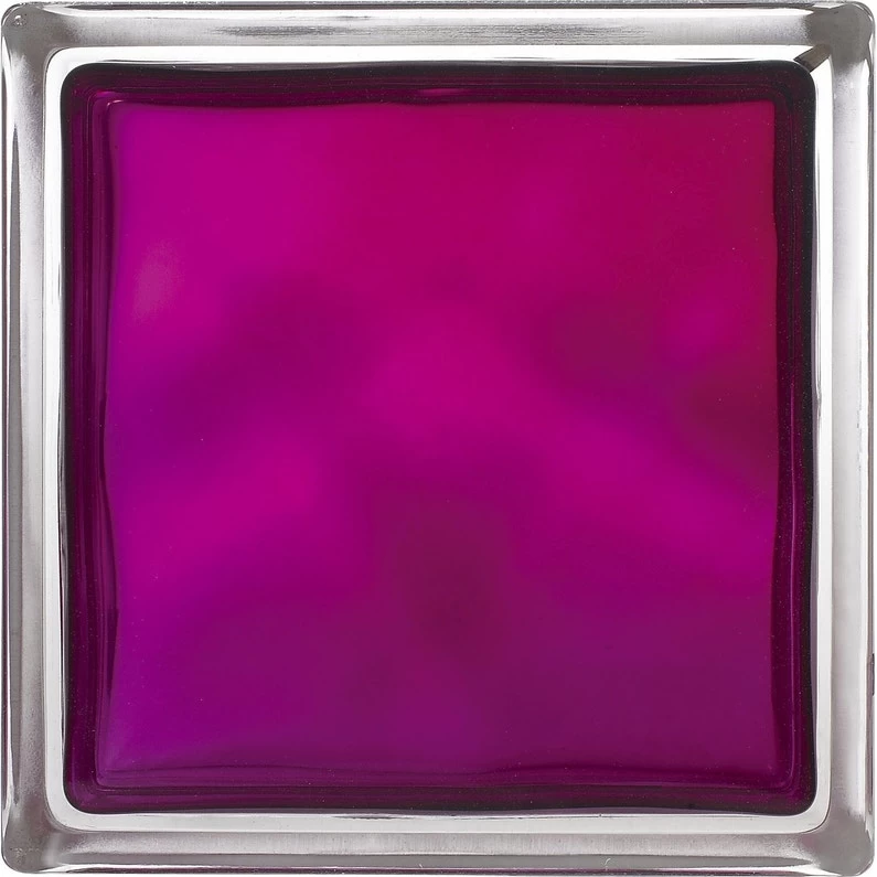 Brique De Verre, Violet Ondulé Brillant 1 Brique De Verre, Violet Ondulé Brillant