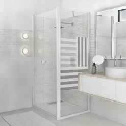 Sticker Paroi De Douche 100x100cm Damier Anthracite, PLAGE