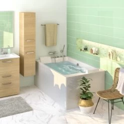 Baignoire Balnéo Avec Tablier L.170x L.100 Cm, SPALINA Cetana