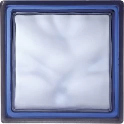 Brique De Verre Pegas Ondulée Brillante, Bleue