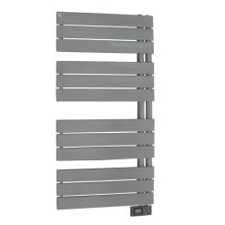 Sèche-serviettes électrique à Inertie Fluide DELTACALOR Asymétrique Gris Gris Ma