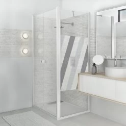 Sticker Paroi De Douche 100x100cm Oblique Anthracite, PLAGE