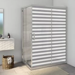 Sticker Paroi De Douche 100x200cm Petite Marinière Anthracite, PLAGE