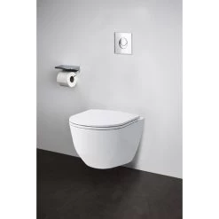 Pack WC Suspendu Bâti Sol Double Rapid Sl Et Rimless Chrome GROHE / LAUFEN