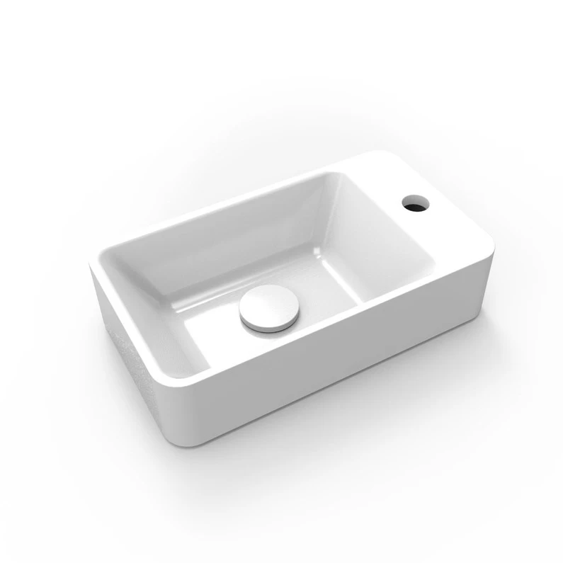 Lave-mains Résine Rectangle Blanc L.40 X P.23 Cm, Smart 1 Lave-mains Résine Rectangle Blanc L.40 X P.23 Cm, Smart