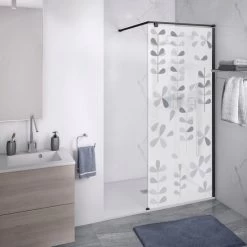 Sticker Paroi De Douche 100x200cm Clarisse Gris, PLAGE