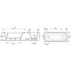 Baignoire Rectangulaire L.170x L.70 Cm Blanc, JACOB DELAFON Elite
