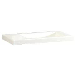 Lave-mains Résine Rectangle Blanc L.43 X P.23 Cm, Nerea