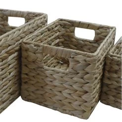 Panier H.14 X L.16 X P.16 Cm Fibre Végétale Naturel, Jacinthe M