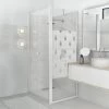 Sticker Paroi De Douche 100x100cm Ruissellement Gris Clair, PLAGE