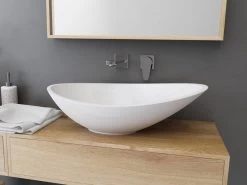 Vasque à Poser Résine De Synthèse L.56.4 X P.32.3 Cm Blanc Shila