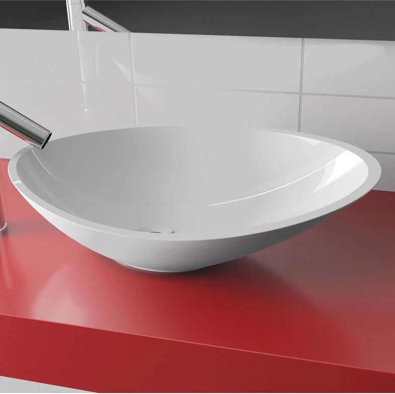 Vasque à Poser Résine De Synthèse L.56.4 X P.32.3 Cm Blanc Shila 2 Vasque à Poser Résine De Synthèse L.56.4 X P.32.3 Cm Blanc Shila – Image 2