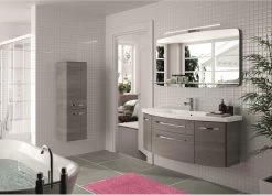 Meuble Simple Vasque L.129 X H.48.2 X P.48 Cm, Gris Graphite, Image