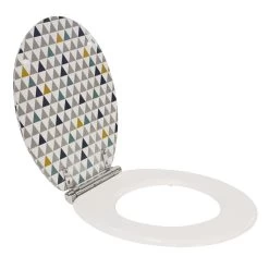 Abattant Frein De Chute Déclipsable Multicolore Bois Compressé Geometric