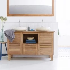 Meuble Vasque Bois, L.125 X H.75 X P.55 Cm, TIKAMOON Soho