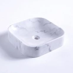 Vasque à Poser Marbre L.40 X P.7.5 Cm Blanc -Salle De Bain Magasin 75577551 3 0 5472467 v 000100000000