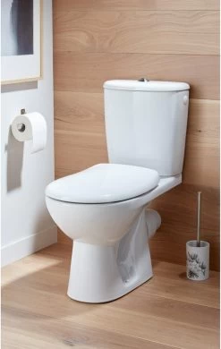 Pack WC à Poser Sortie Horizontale, Ouverte émaillée Scuadra