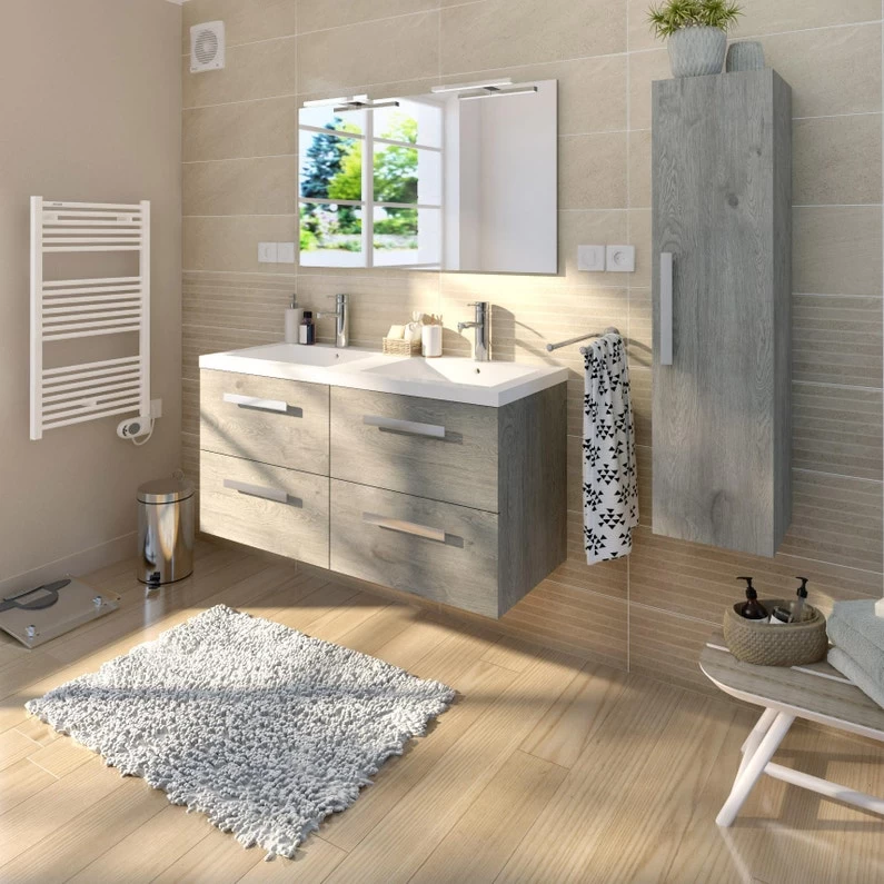 Sèche-serviettes électrique à Inertie Fluide ACOVA Tweed Blanc 750W 1 Sèche-serviettes électrique à Inertie Fluide ACOVA Tweed Blanc 750W