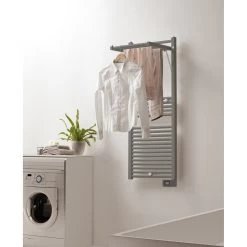 Sèche-serviettes électrique à Inertie Fluide DELTACALOR Stendino Gris Mat 750W