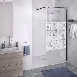 Sticker Paroi De Douche 100x100cm Clarisse Gris, PLAGE