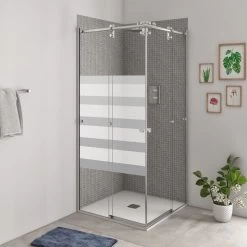 Sticker Paroi De Douche 100x100cm Marinière Dégradée, PLAGE