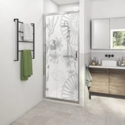 Sticker Paroi De Douche 100x200cm Champ D’été Gris, PLAGE