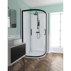 Porte De Douche Coulissante 90 Cm, Transparent, Factory