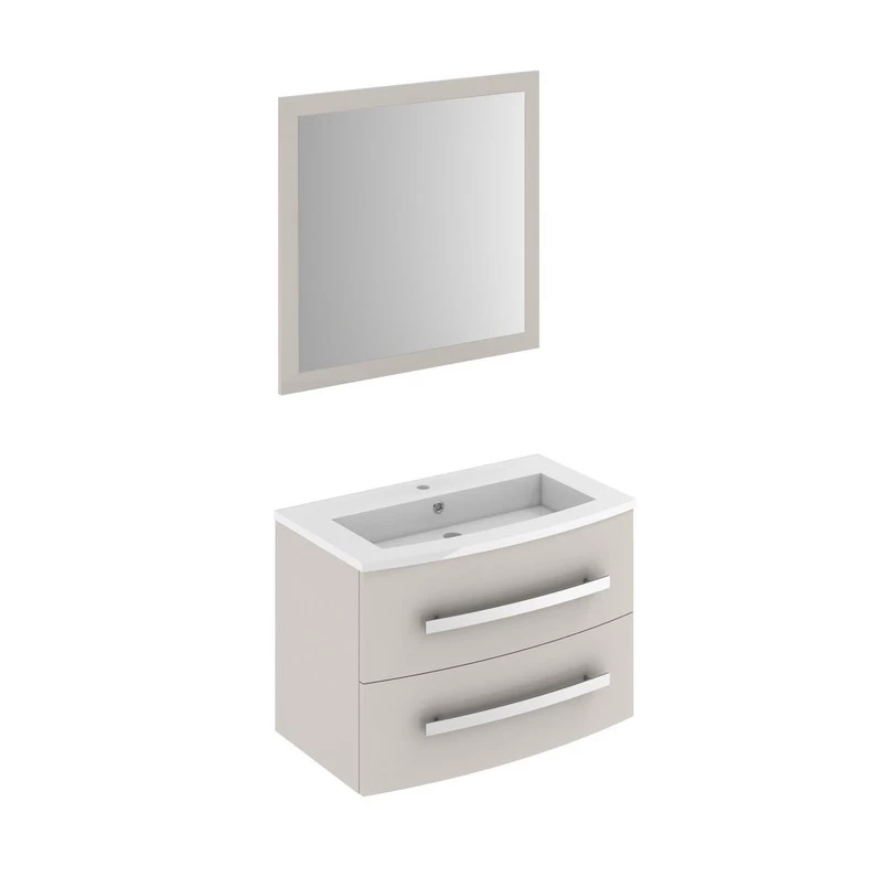 Meuble Simple Vasque L.81.2 X H.53.7 X P.47 Cm, Grège, Perla 2 Meuble Simple Vasque L.81.2 X H.53.7 X P.47 Cm, Grège, Perla – Image 2