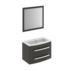 Meuble Simple Vasque L.81.2 X H.53.7 X P.47 Cm, Gris, Perla