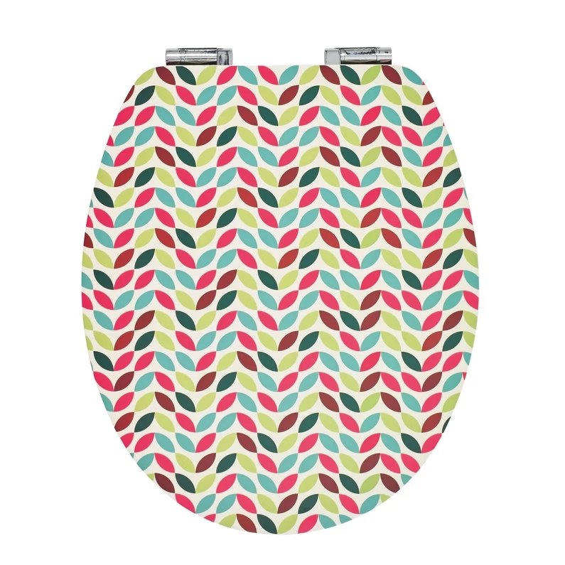 Abattant Frein De Chute Déclipsable Multicolore Bois Compressé Vintage Patern 1 Abattant Frein De Chute Déclipsable Multicolore Bois Compressé Vintage Patern