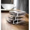 Boîte à Bijoux à Poser Transparent, H.10.7 X L.12.3 X P.15 Cm 3 Tiroirs