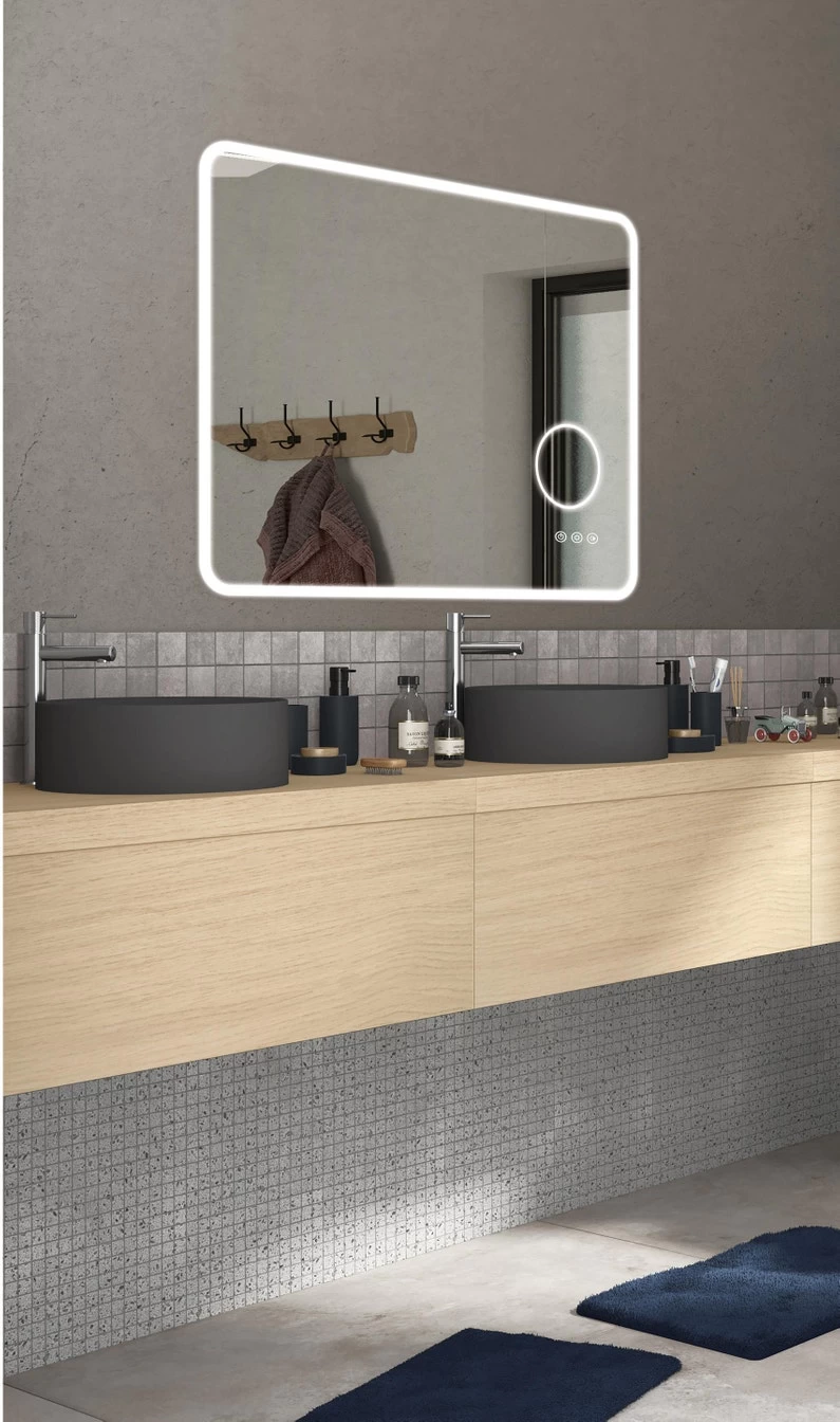 Miroir Lumineux Avec éclairage Intégré, L.90 X H.70 Cm Looka 2 Miroir Lumineux Avec éclairage Intégré, L.90 X H.70 Cm Looka – Image 2