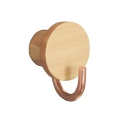 Patère 1 Tête Bois Et Cuivre Mood