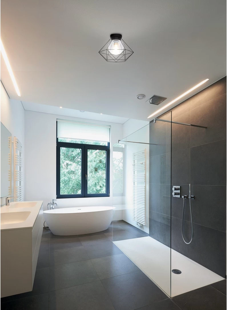 Plafonnier, Industriel Métal Noir E27 EGLO 33388 D.32.7 Cm 1 Plafonnier, Industriel Métal Noir E27 EGLO 33388 D.32.7 Cm