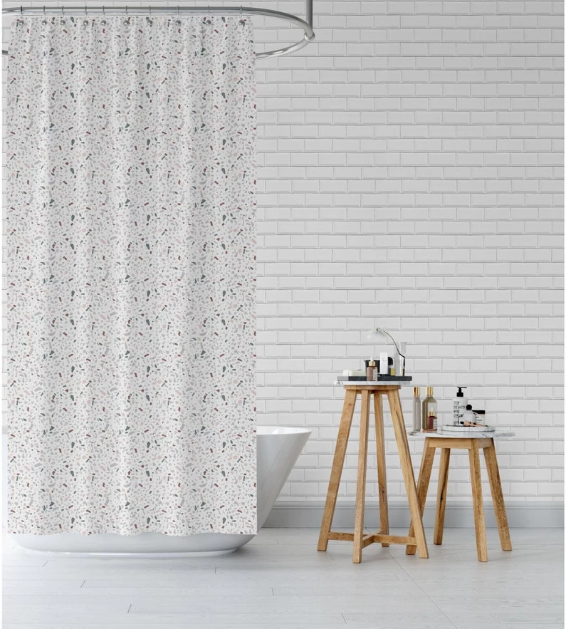 Rideau De Douche En Textile Multicouleur L.180 X H.200 Cm, Granito SENSEA 1 Rideau De Douche En Textile Multicouleur L.180 X H.200 Cm, Granito SENSEA