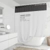 Rideau De Douche En Textile Blanc/noir L.180 X H.200 Cm, Garrett SENSEA