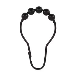 Lot De 12 Anneaux De Douche L.7.5 Cm, SENSEA Noir